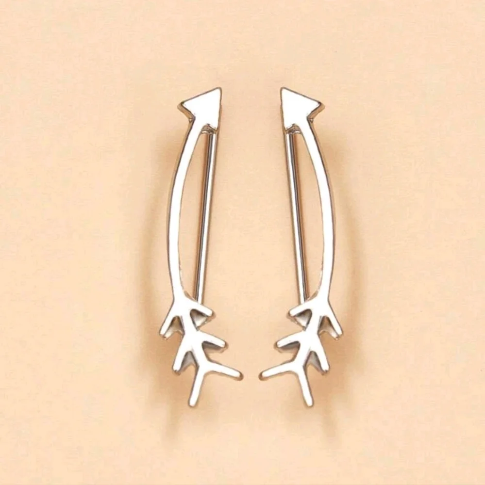 Curved Arrow Ear Climbers, choice of color - Picture 6 of 8